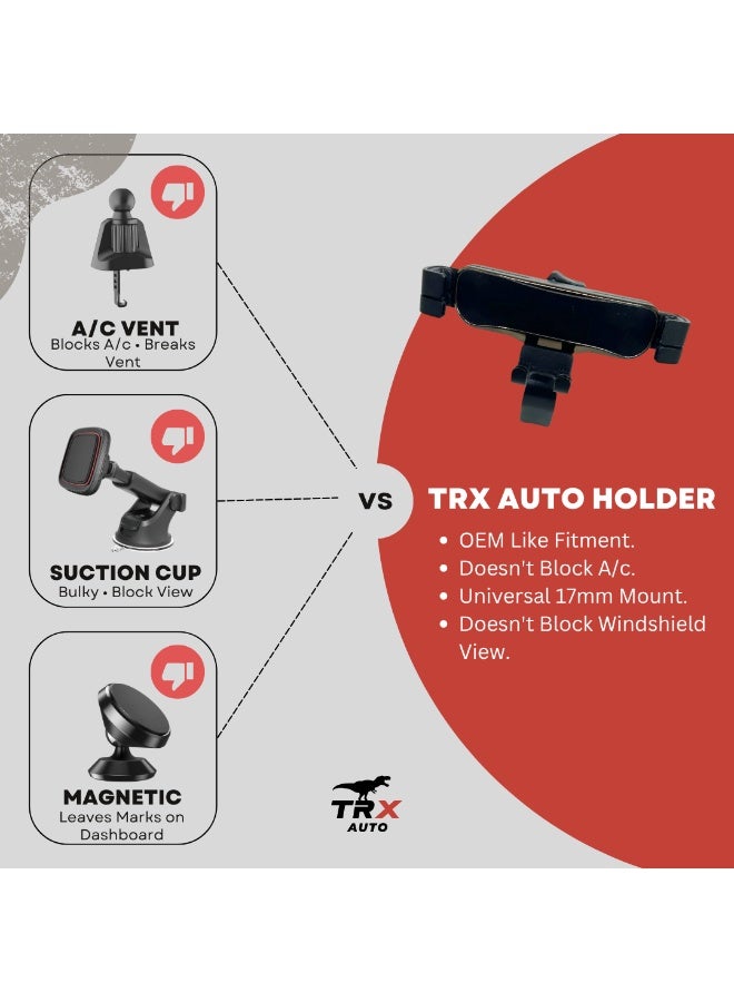 TRX AUTO Type B Phone Holder for Mercedes-Benz C-Class 2022–2026 | Custom Fit Clip-On Mount | Secure Grip, 360° Rotation, OEM Design | Air Vent Phone Holder for C180 C200 C300 AMG Line - Image 2