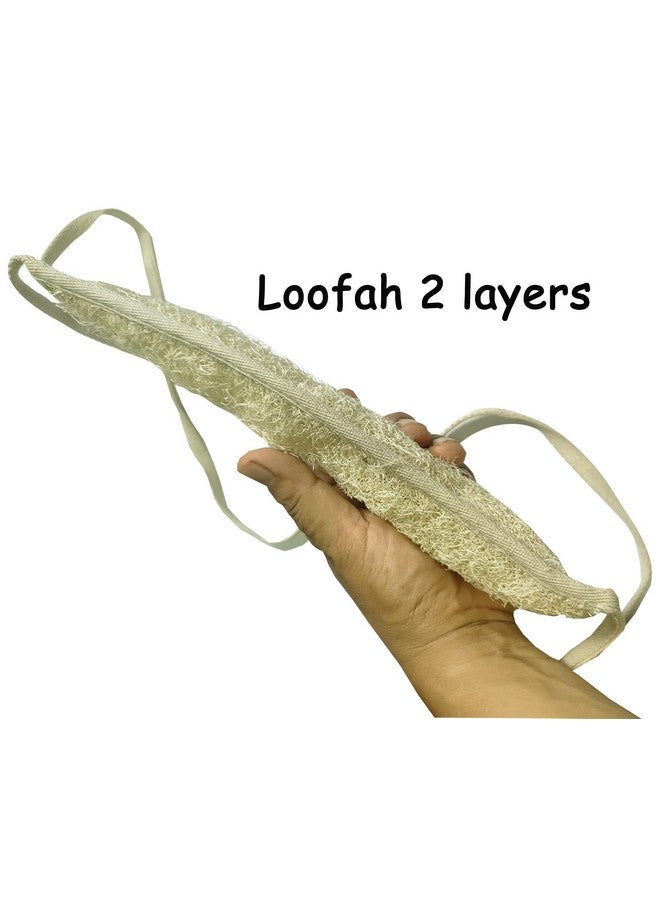 Plai Na Natural Loofah 2 Layers Back Scrubber Sponge Body For Shower Back Exfoliator Exfoliating Scrubber Deep Clean - Image 3