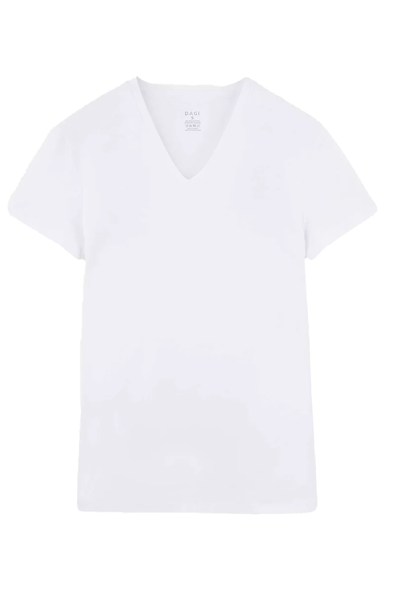 داجي عبوة من قطعتين قميص داخلي قطن عادي بياقة على شكل حرف