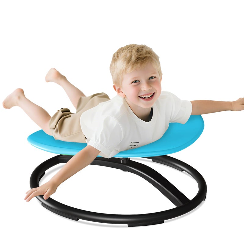 Pterying 21" L Ã— 19" W Large Size Spinning Chair for Autistic Kids, Toddler Sensory Chair, Sensory Toys Gifts for Kids with Autism & ADHD, Outdoor/Indoor Toys for Kids Ages 4-8, Azure Rounded Shape - Image 1