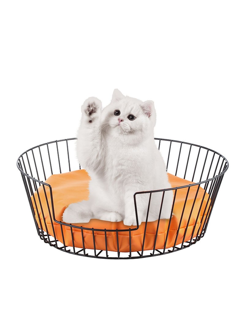 Kidle Cat Basket Pet Sleeping Bed House Cat Bed Basket Nest with Cotton Mat Cat Round Bed - Image 1