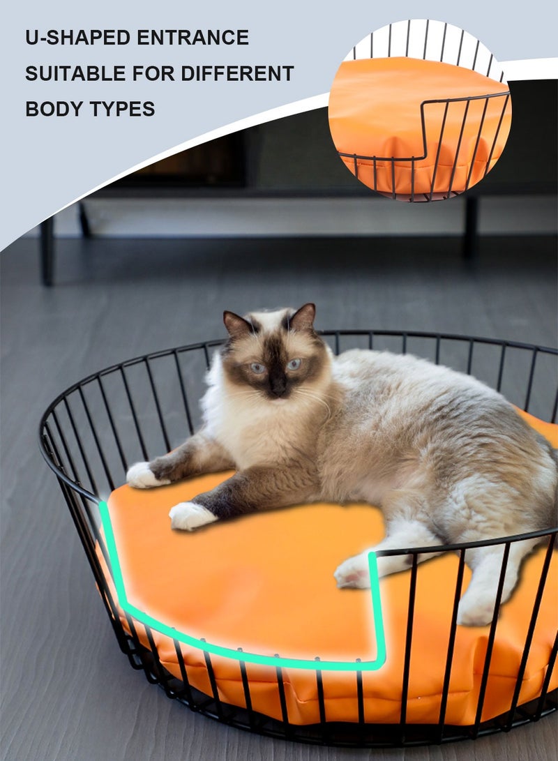 Kidle Cat Basket Pet Sleeping Bed House Cat Bed Basket Nest with Cotton Mat Cat Round Bed - Image 3