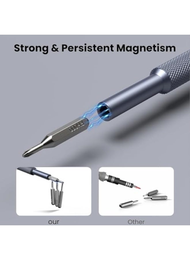 LinJie 25-in-1 Electric Screwdriver Set, Magnetic Mini Repair Tool Kit for Phone/Computer/Watch/Laptop/Game Console/Eyeglass/Electronic, Alloy Steel, Phillips, Flat Head Screwdriver Set - Image 3