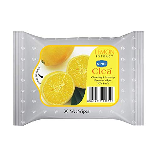 GINNI CLEA Cleansing Makeup Remover Wipes (pack of 8) (30 wipes per pack) (LEMON) - Image 2