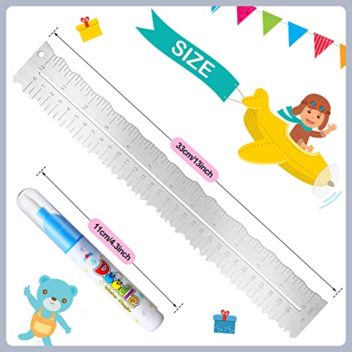 Geyee Metal Paper Tearing Ruler Deckle Edge Craft Ruler for Cutting Paper Stainless Steel 12 Inches Cut Tool Irregular Edges Measuring Tool with Water Pen for School Scrapbook - Image 2