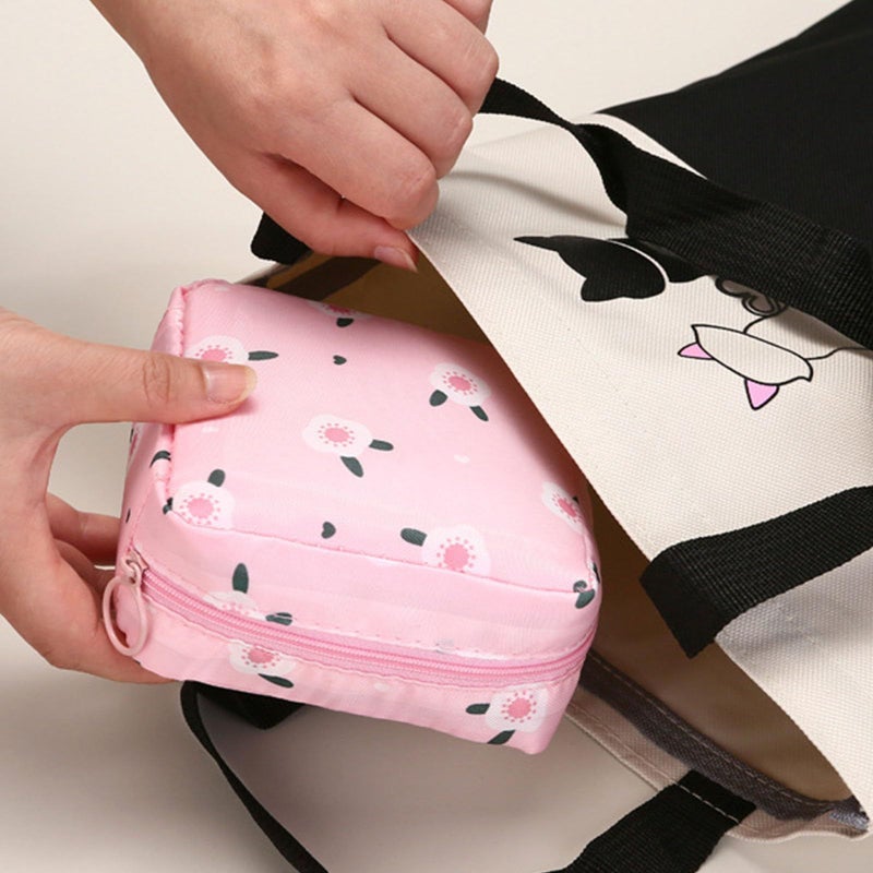 White Cactus Female Hygiene Organizer With Separate Pockets For Tampons And Personal Care Items - Image 3