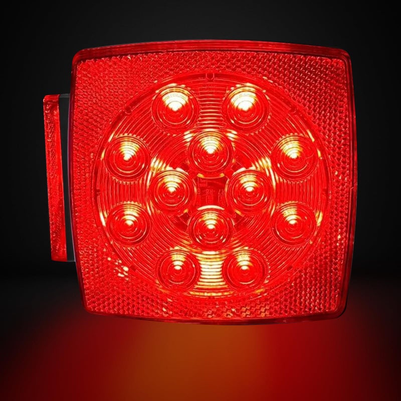 fouwick Submersible LED Trailer Light Kit, Waterproof 12V Stop Tail Turn Signal Lights with 22ft Wiring Harness & License Plate Bracket, Wired Rear Tail Lights for Boat Utility Enclosed Trailer - Image 5