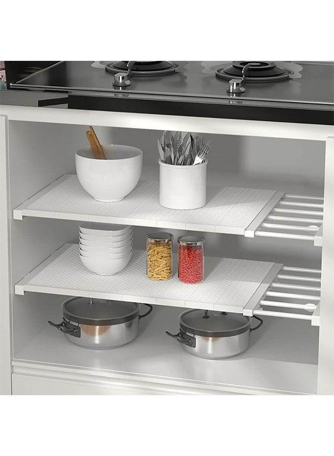 ليدين رف خزانة ملابس قابل للتعديل مع قضيب - فاصل رفوف قابل للتوسيع 72-120 سم (عرض 23 سم) لتخزين الخزانة ومنظم الأحذية (قطعة واحدة) - Image 5