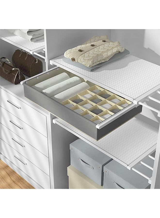 ليدين رف خزانة ملابس قابل للتعديل مع قضيب - فاصل رفوف قابل للتوسيع 72-120 سم (عرض 23 سم) لتخزين الخزانة ومنظم الأحذية (قطعة واحدة) - Image 4