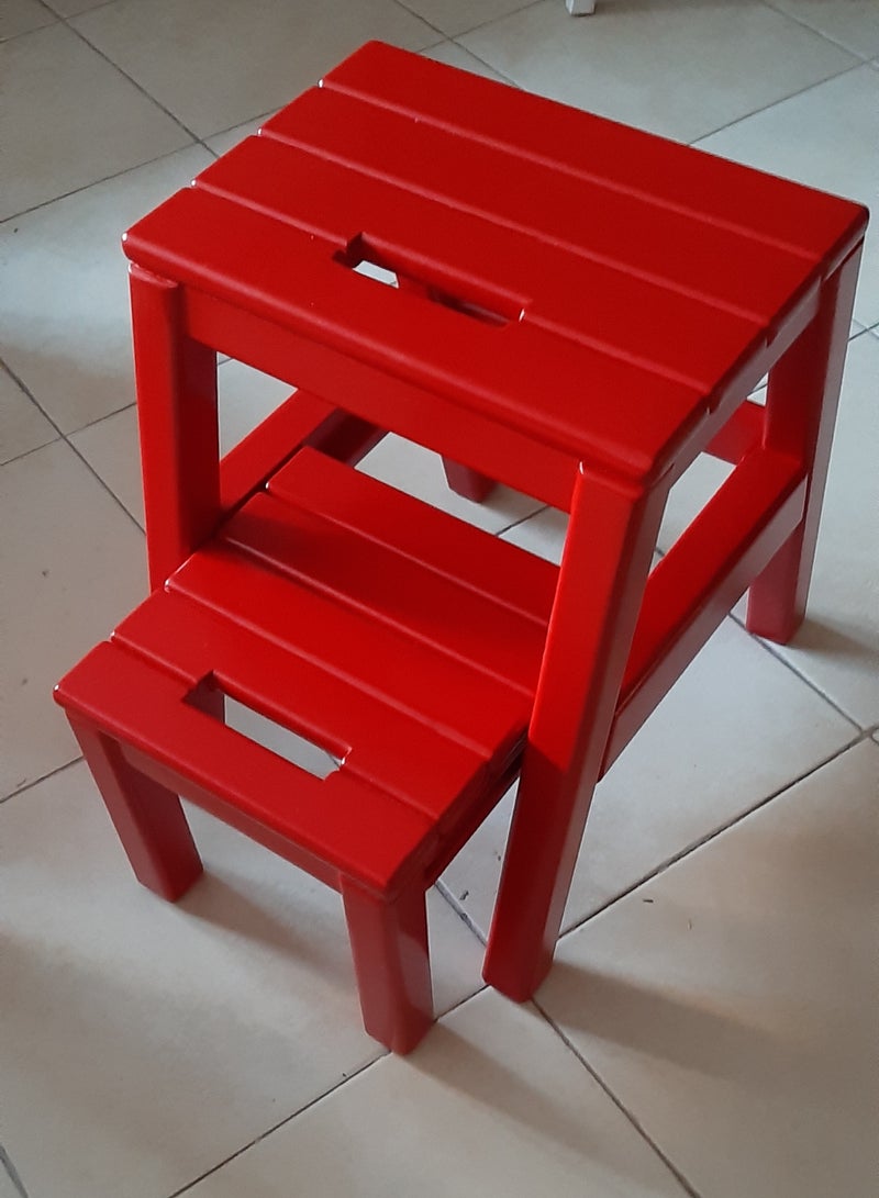 ام فرنتشر - كرسي سلم درجة واحدة أحمر - Image 2