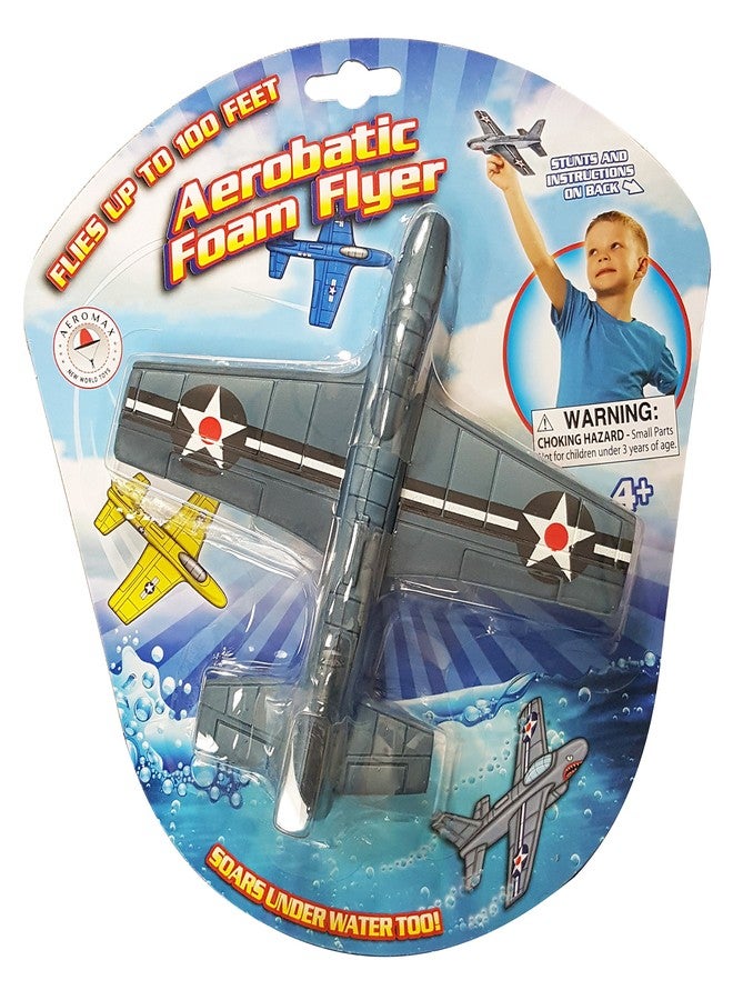 Aeromax Aerobatic Foam Flyer Shark Bite Edition Airplane, Grey/Silver - Image 3