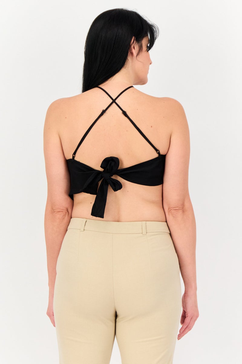 Cropp بلوزة نسائية بدون أكمام بحمالة عنق، سوداء - Image 3