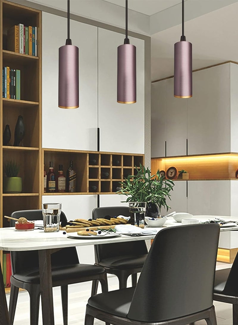 Vmax Modern Pendant Light Ceiling Lamp, 3000K Warm White, Hanging LED Tube Light, Chandelier Spot Light, for Kitchen, Bedroom, Living Room – White/Brown (Coffee, 20W 7 * 18.5mm, Warm White) - Image 2