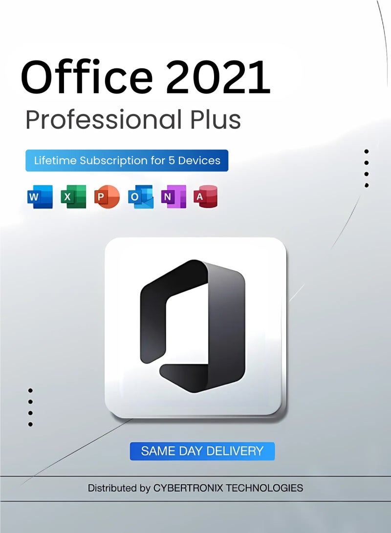 Office Microsoft Office 2021 Professional Plus | Lifetime Subscription for 5 Devices | Digital License | SAME DAY DELIVERY