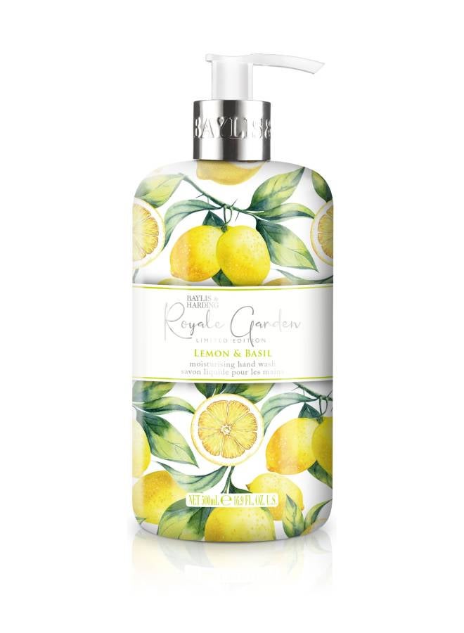 Baylis & Harding Royale Garden Lemon and Basil Hand Wash, 500ml | Vegan | Citrus Herbal fusion and Uplifting Fragrance | Aromatic Refreshness | Paraben Free - Image 1