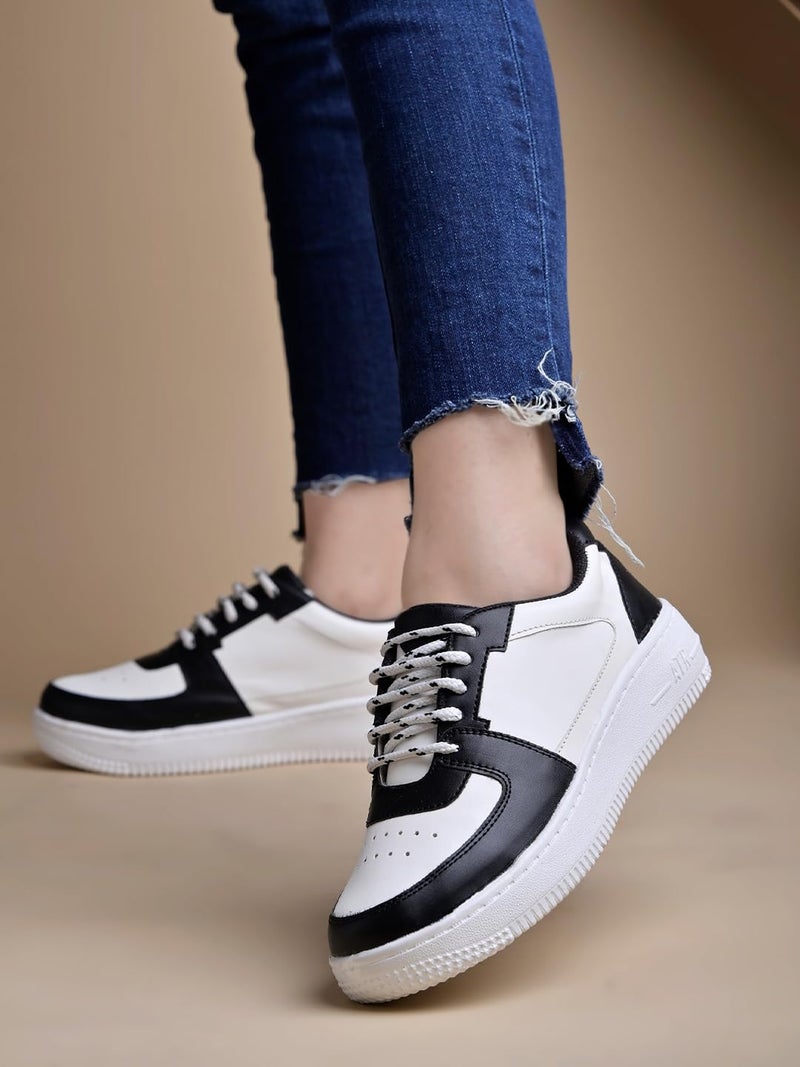 Shoetopia Sneakers, Casual Shoes, Comfortable, Walking, Running Shoes for Women & Girls Black-EU40 - Image 3