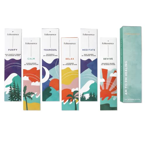Folkulture Incense Sticks for Home | Set of 6 (120 Non Toxic Insence-Sticks) with 45 Mins Burn Time | Organic Lavender, Palo Santo and Cedar, Patchouli, Sandalwood | Nag Champa Inscents-Sticks - Image 1