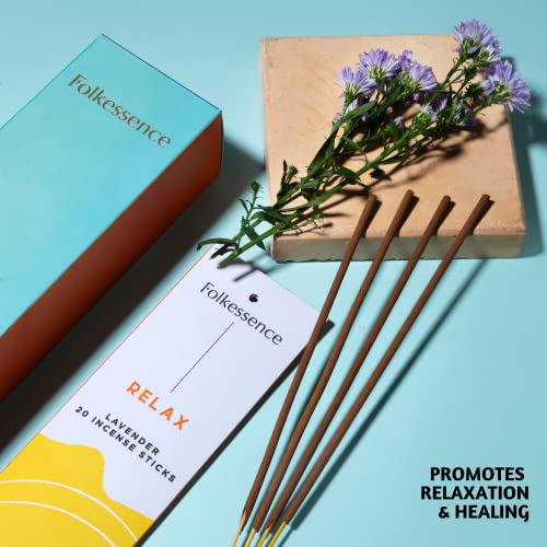 Folkulture Incense Sticks for Home | Set of 6 (120 Non Toxic Insence-Sticks) with 45 Mins Burn Time | Organic Lavender, Palo Santo and Cedar, Patchouli, Sandalwood | Nag Champa Inscents-Sticks - Image 4