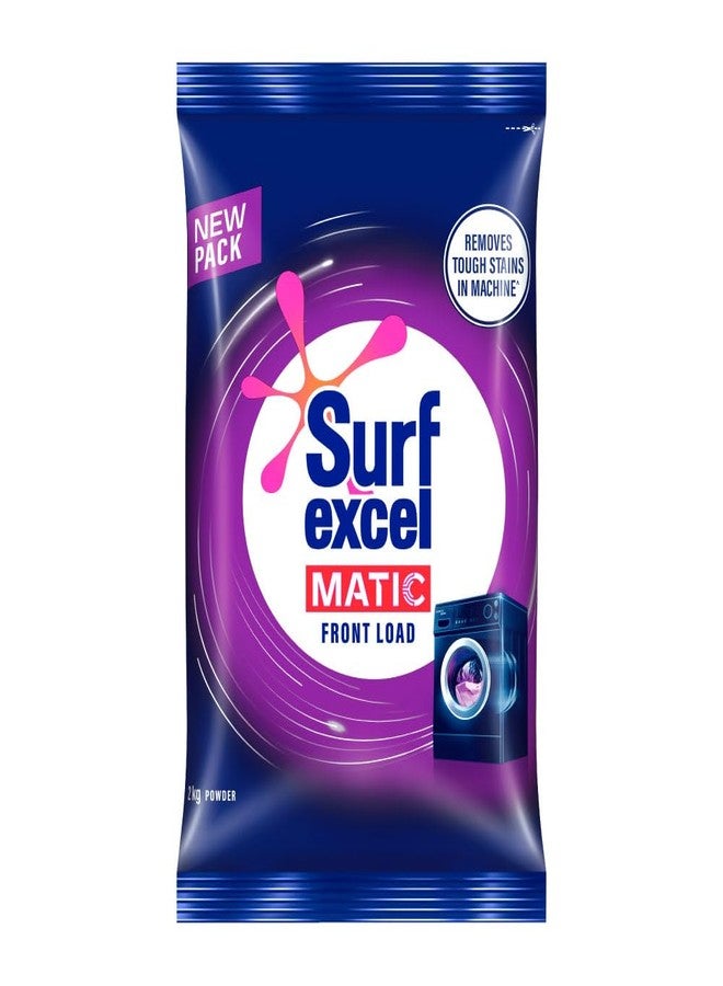 Surf Excel Matic Front Load Detergent Washing Powder 2 kg|| Specially designed for Tough Stain Removal on Laundry in Washing Machines - Image 1