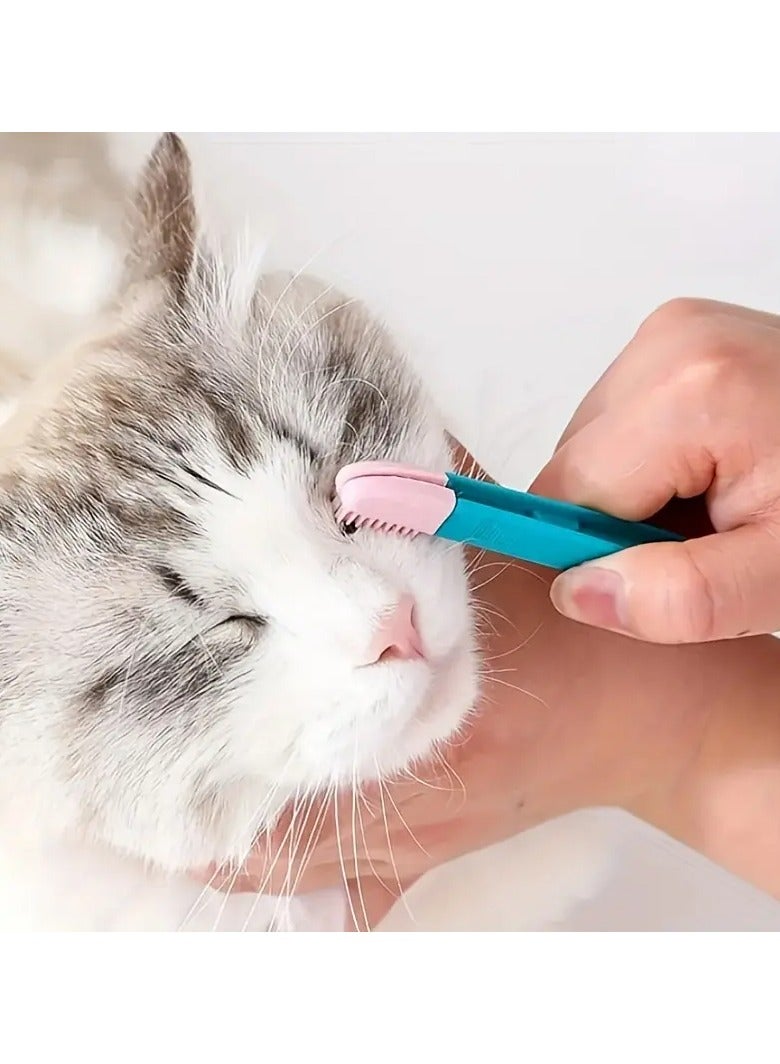 جلوسكي Cat دموع بقعة فرشاة، الحيوانات الأليفة عيون مشط فرشاة الحيوانات الأليفة تنظيف العين مقاطعة للكلب والقطة - Image 4