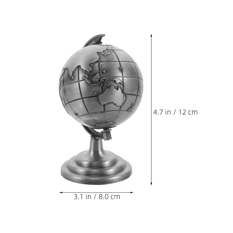 Rotating Globe World Map Tellurion Decoration For Home Office Study Grey - Image 3