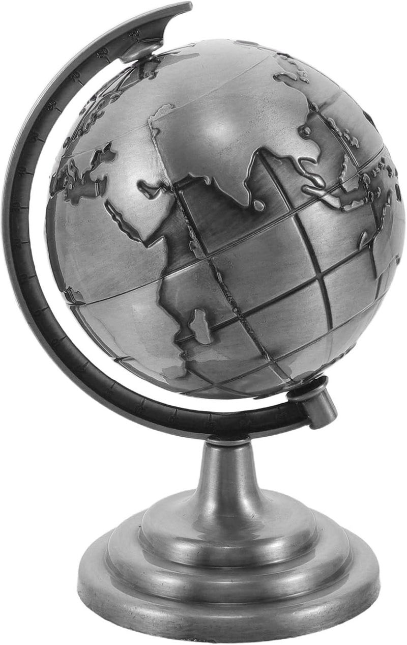 Rotating Globe World Map Tellurion Decoration For Home Office Study Grey - Image 1