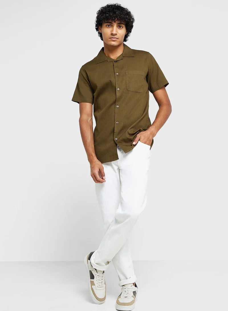 سفنتي فايف Pure Cotton Casual Double Pocket Shirt
