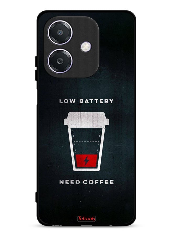 Tolwak Oppo A3x 5G Protective Case Cover Low Battery Need Coffee - Image 1