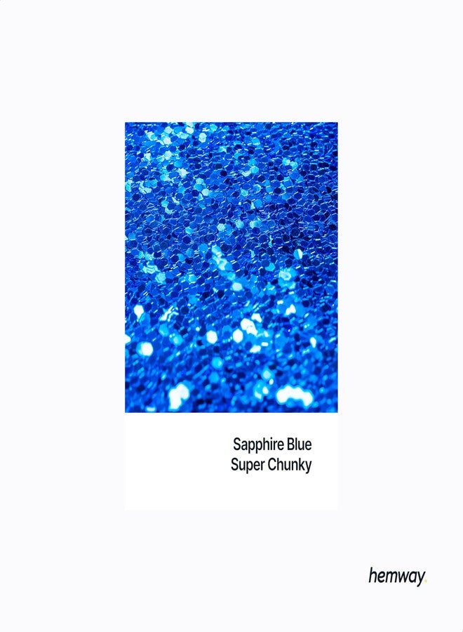 Hemway Premium Craft Glitter Shaker - Sapphire Blue | 110g Super Chunky Metallic Flake Sequins for Resin & Epoxy Crafts | Craft Supplies for Tumblers, Festival, Art - Image 2