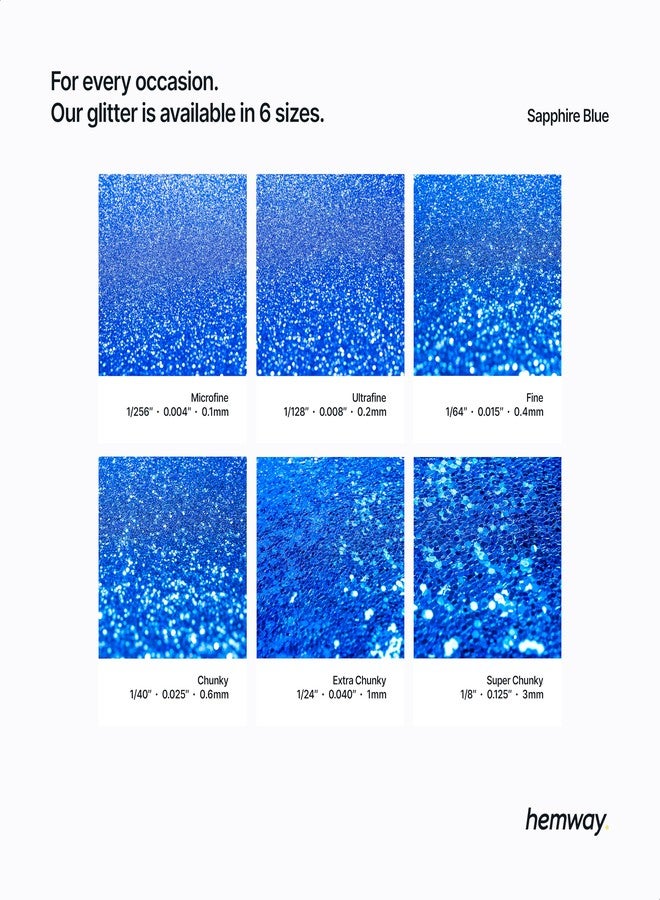 Hemway Premium Craft Glitter Shaker - Sapphire Blue | 110g Super Chunky Metallic Flake Sequins for Resin & Epoxy Crafts | Craft Supplies for Tumblers, Festival, Art - Image 3