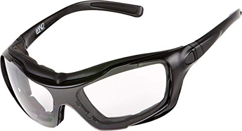 WYND Blocker Large Motorcycle Riding Glasses Extreme Sports Wrap Sunglasses, Black, Clear - Image 1