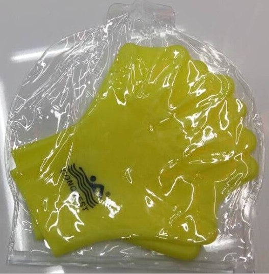 Generic Silicone Swim Paddles Full-Palm Flippers for Training Yellow