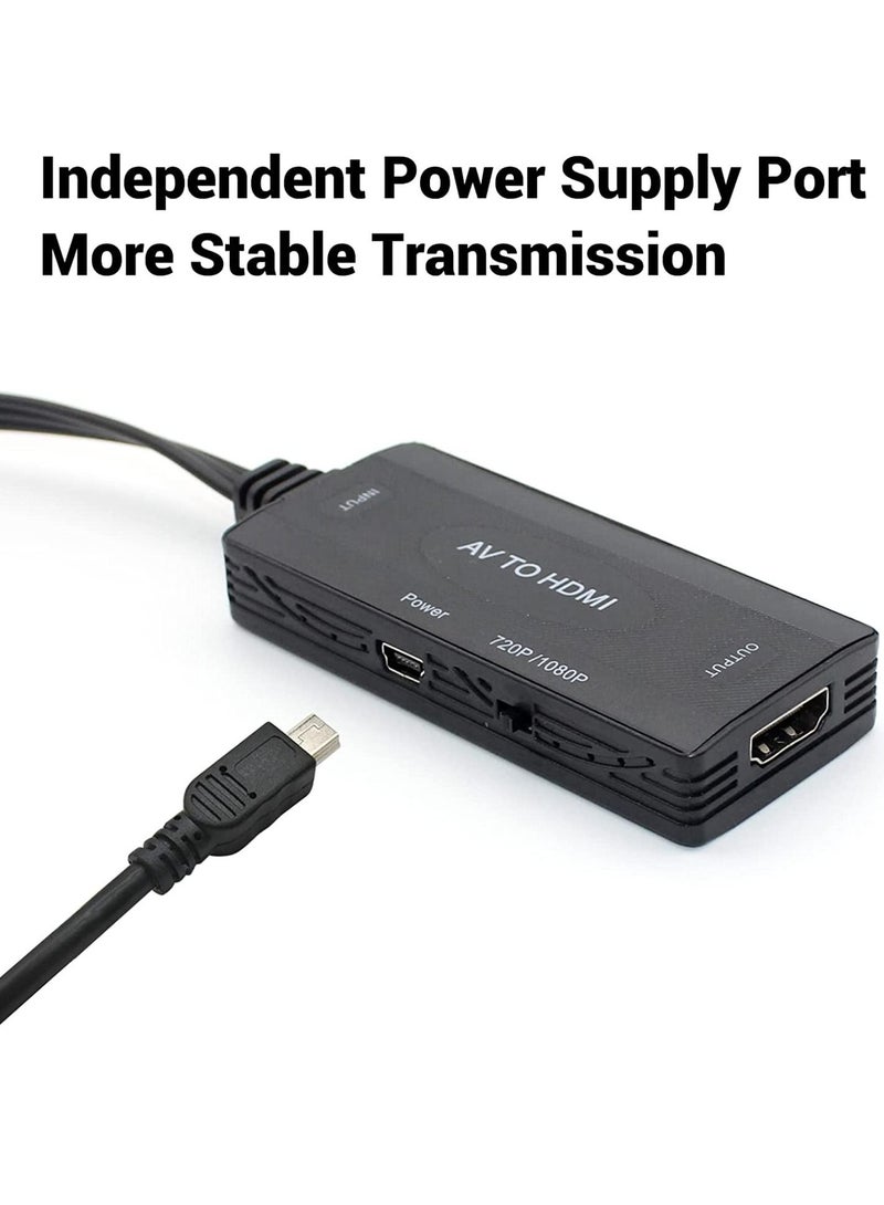 Excefore RCA to HDMI, AV to HDMI Converter, 1080P PAL/NTSC Composite Video Audio Converter Adapter for WII, WII U, PS one, PS2, PS3, STB, Xbox, VHS, VCR, Blue-Ray DVD  - Image 5