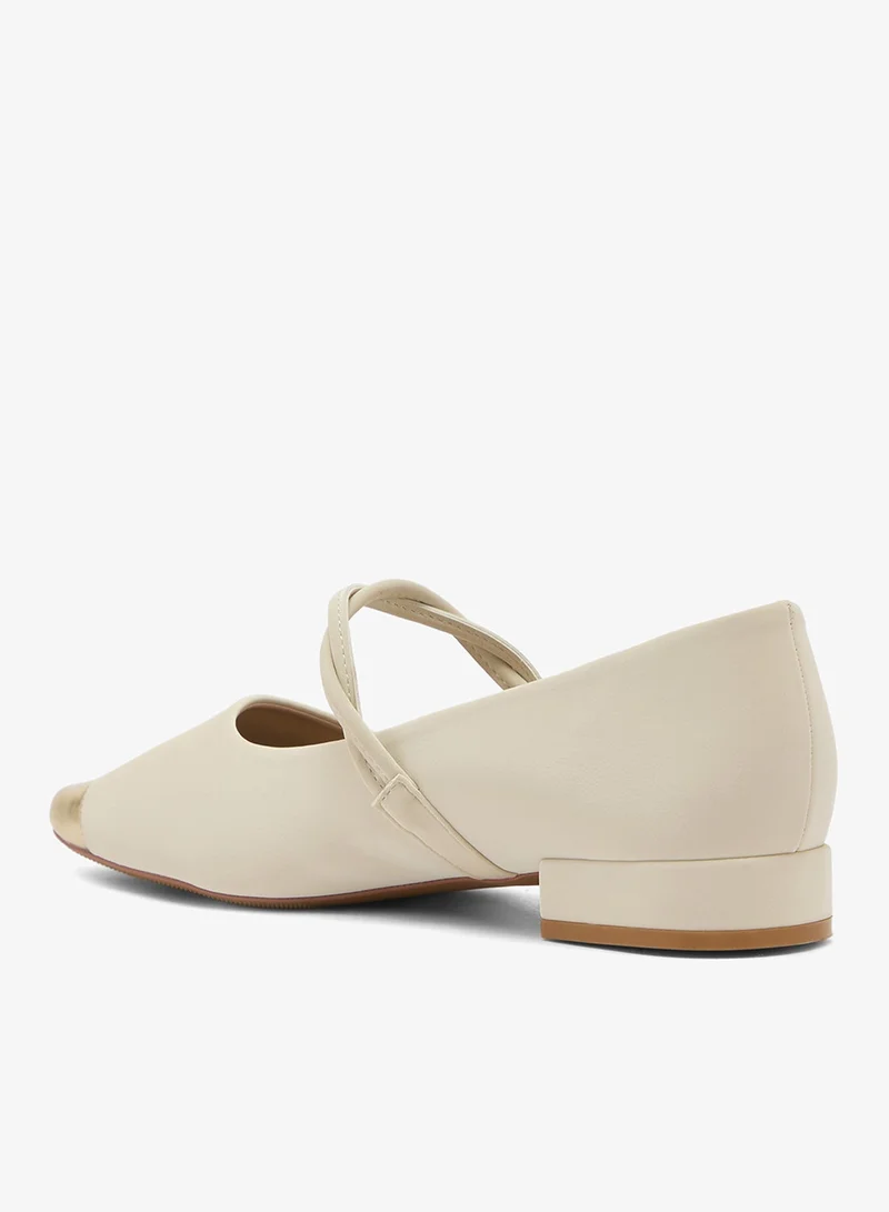 ELLA White Two Tone Strap Mary Janes for Women | Best Price UAE