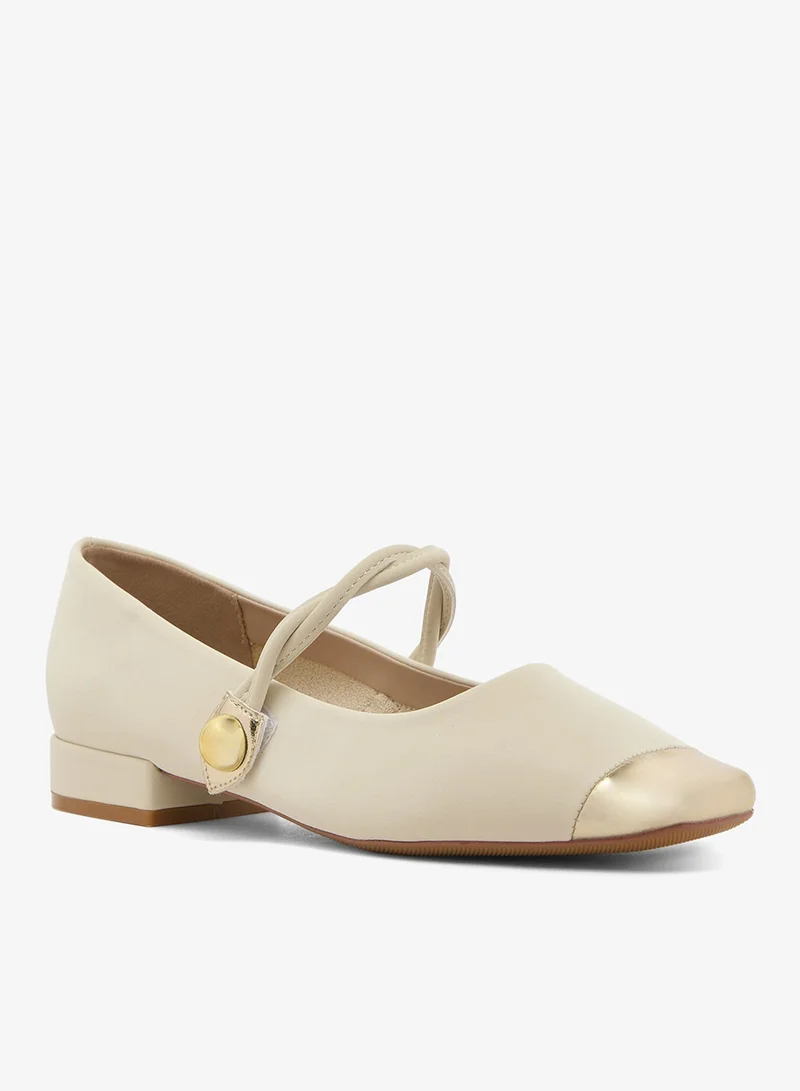 ELLA White Two Tone Strap Mary Janes for Women | Best Price UAE
