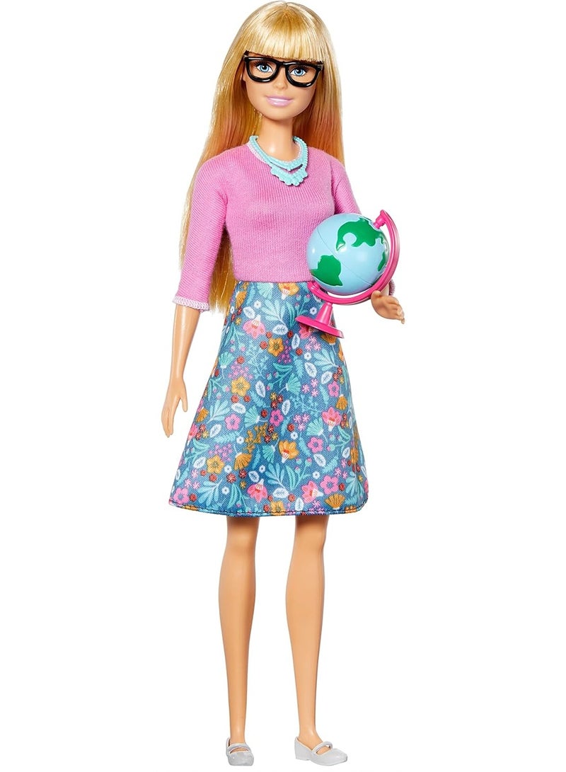 Barbie Teacher Doll, Blonde, With 10 Teaching Accessories, Including Spinning Globe And A Laptop That Opens And Closes, Gift For 3 To 7 Year Olds - Image 2