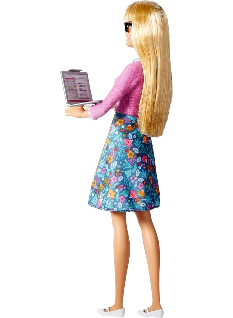 Barbie Teacher Doll, Blonde, With 10 Teaching Accessories, Including Spinning Globe And A Laptop That Opens And Closes, Gift For 3 To 7 Year Olds - Image 3