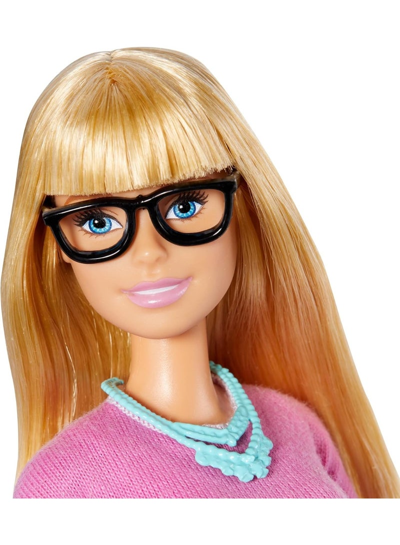 Barbie Teacher Doll, Blonde, With 10 Teaching Accessories, Including Spinning Globe And A Laptop That Opens And Closes, Gift For 3 To 7 Year Olds - Image 4