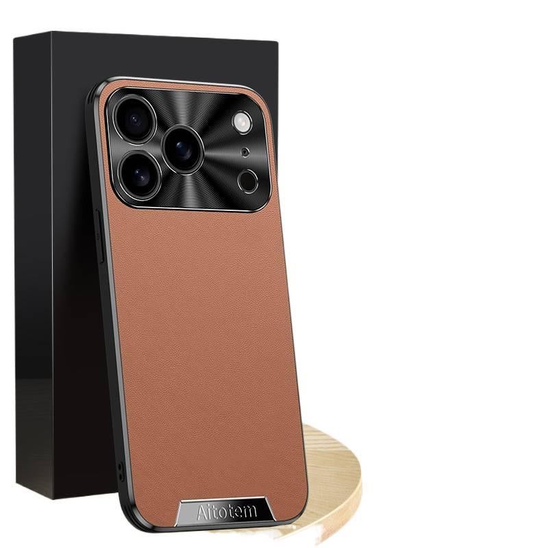 غطاء واقي، مقاوم للصدمات لـ iPhone 17 / 17 Air / 17 Pro / 17 Pro Max، Elegant Brown ملمس جلد، ملمس جلد باللون البني للطاولة للمكتب المنزلي للاستخدام المتكرر - Image 4
