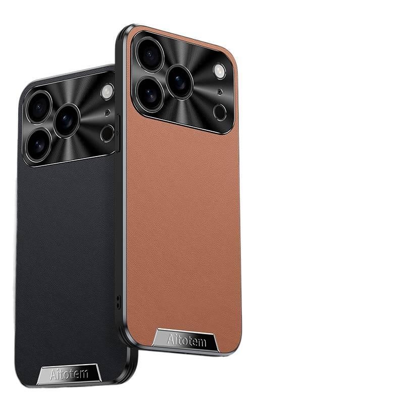 غطاء واقي، مقاوم للصدمات لـ iPhone 17 / 17 Air / 17 Pro / 17 Pro Max، Elegant Brown ملمس جلد، ملمس جلد باللون البني للطاولة للمكتب المنزلي للاستخدام المتكرر - Image 2
