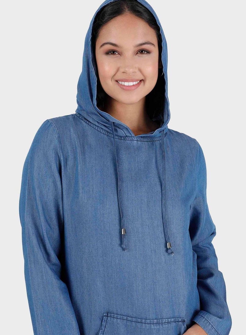 Modanisa Denim Tunic & Pants Set  - Image 3