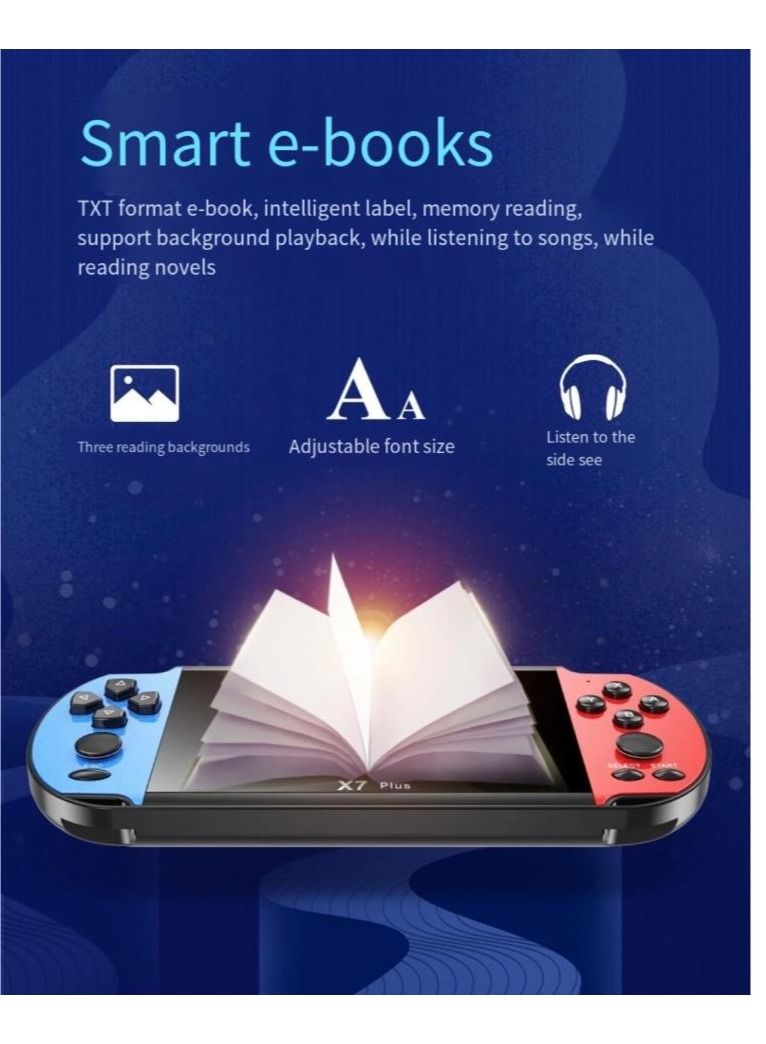 Ainawo وحدة تحكم ألعاب فيديو لاسلكية محمولة X7 بلس PSP بشاشة كبيرة 5.1 إنش، ذكريات ماضية - Image 5