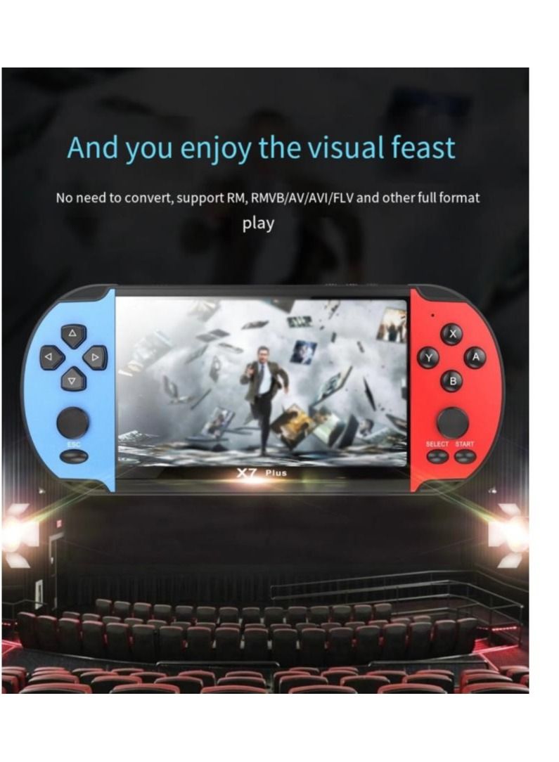 Ainawo وحدة تحكم ألعاب فيديو لاسلكية محمولة X7 بلس PSP بشاشة كبيرة 5.1 إنش، ذكريات ماضية - Image 4
