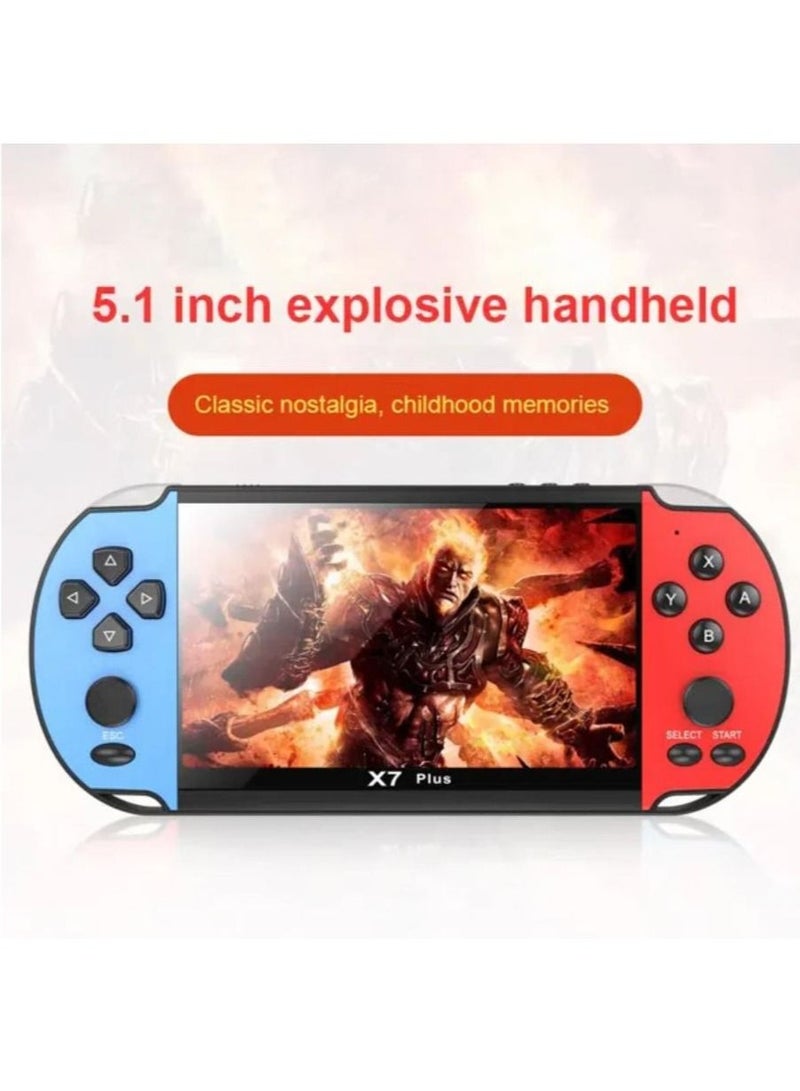 Ainawo وحدة تحكم ألعاب فيديو لاسلكية محمولة X7 بلس PSP بشاشة كبيرة 5.1 إنش، ذكريات ماضية - Image 2