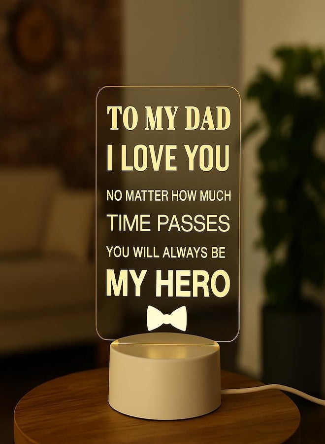AICA Best Dad Quote LED Lamp (White Base) | Birthday Anniversary Thank You Retirement Gift for Dad Father | Father�s Day Gift for Daddy Papa in Law | Best Gift for Dad - Image 4