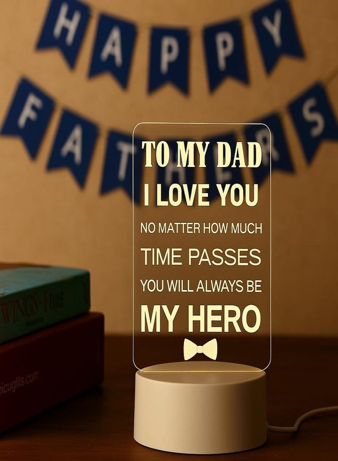 AICA Best Dad Quote LED Lamp (White Base) | Birthday Anniversary Thank You Retirement Gift for Dad Father | Father�s Day Gift for Daddy Papa in Law | Best Gift for Dad - Image 3