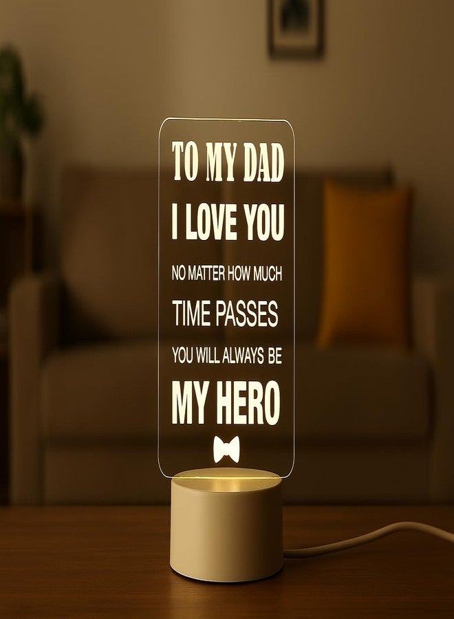 AICA Best Dad Quote LED Lamp (White Base) | Birthday Anniversary Thank You Retirement Gift for Dad Father | Father�s Day Gift for Daddy Papa in Law | Best Gift for Dad - Image 1