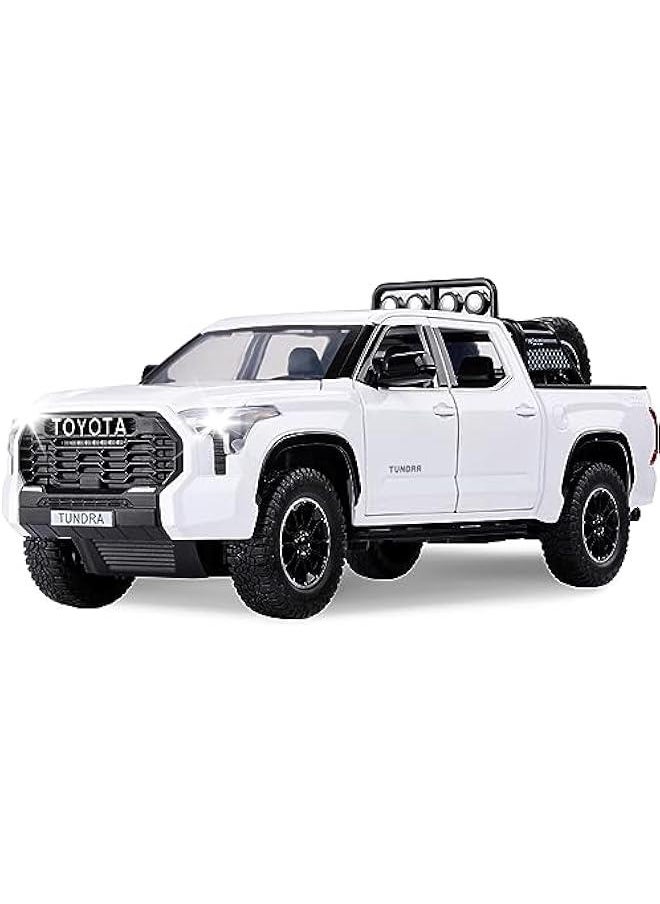 Tundra Truck Toys for 3 4 5 6 7 Year Old Boys Off-Road Pickup Toy Trucks for Boys Age 3-5 Diecast Metal Big Trucks with Light and Sound Pull Back Model Cars Birthday Gift for Kids  - Image 1