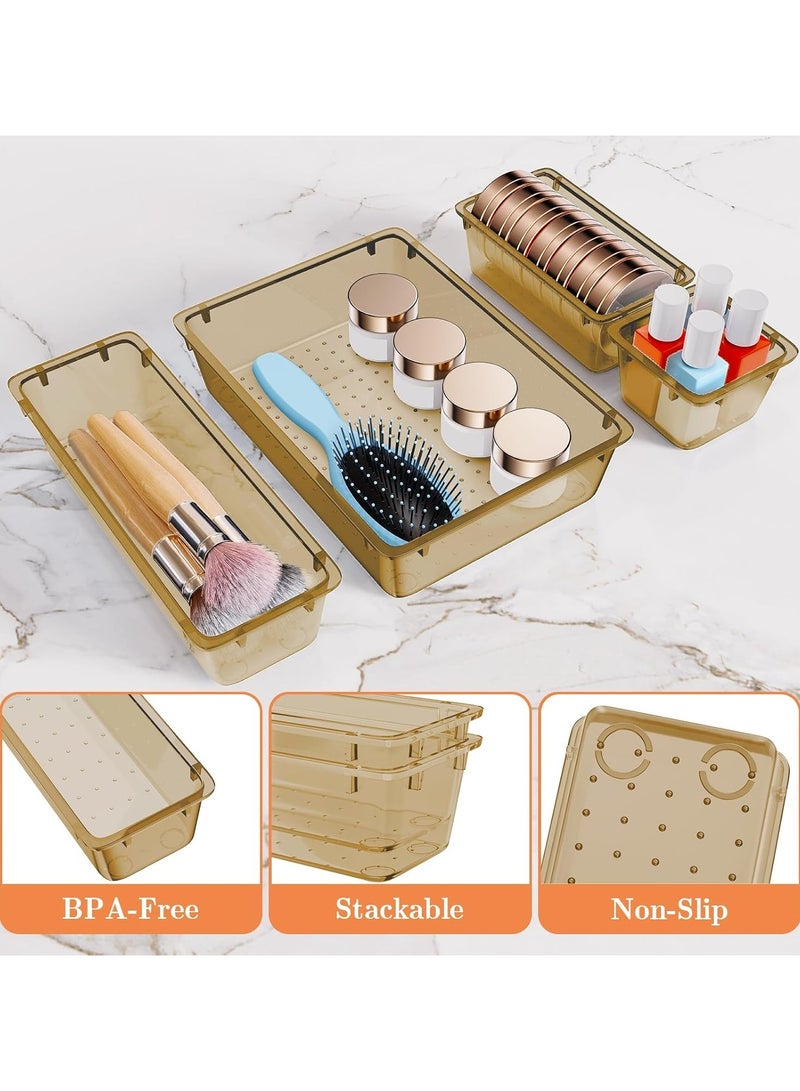 Set of 25 plastic drawer organizers, multi-size, organize drawers in bathroom, makeup, jewelry, kitchen and office (imported) - Image 4