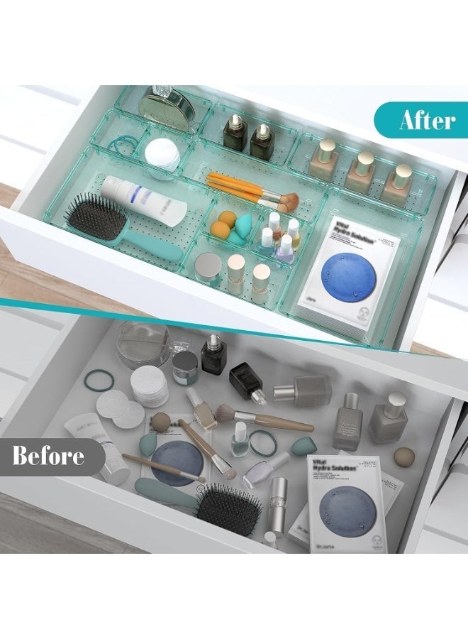 Set of 25 plastic drawer organizers, multi-size, organize drawers in bathroom, makeup, jewelry, kitchen and office (imported) - Image 5